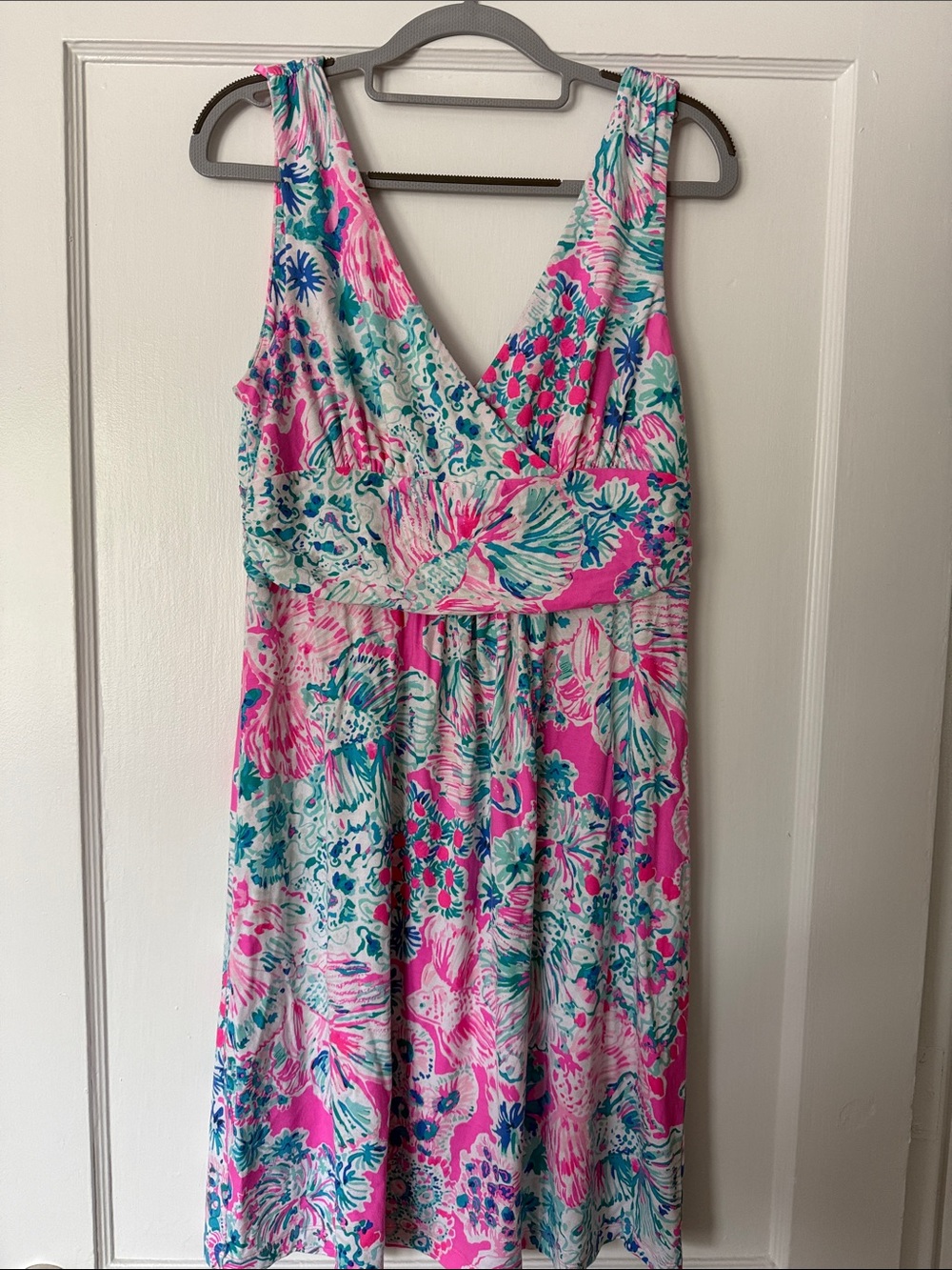 Lilly Pulitzer Pink, Aqua & Navy Floral Mini Dress